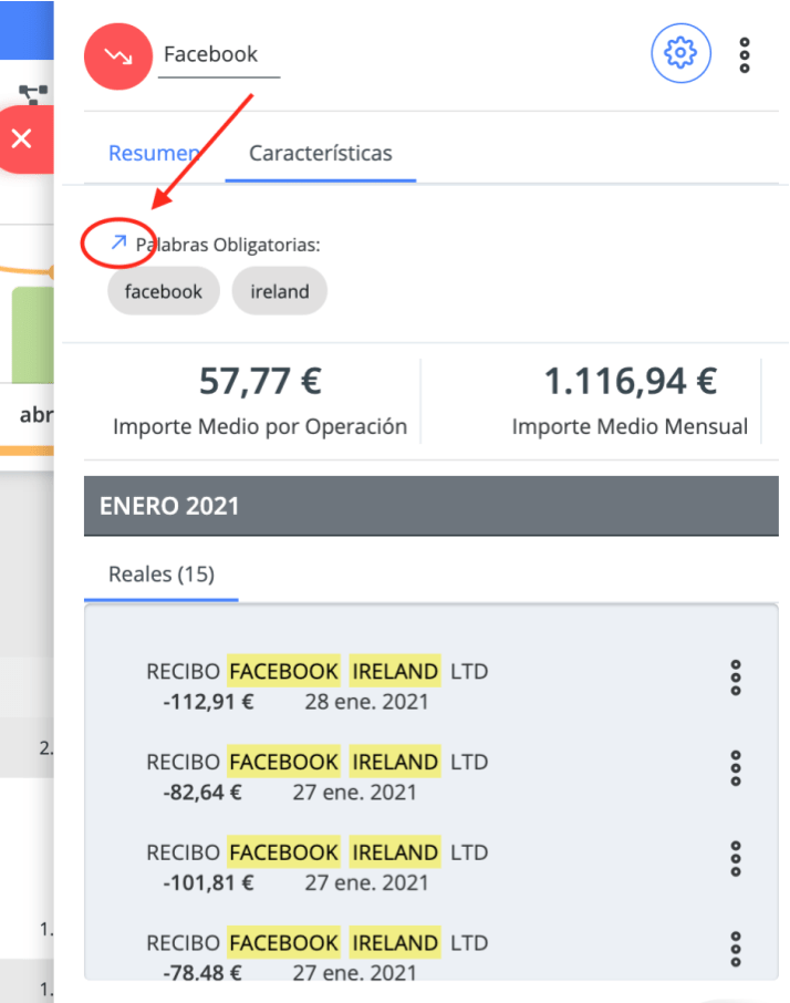 Conciliación de movimientos automática