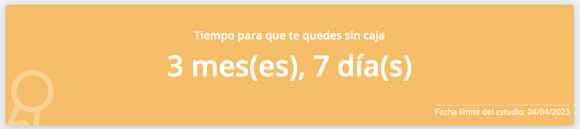 Tiempo que te queda de caja