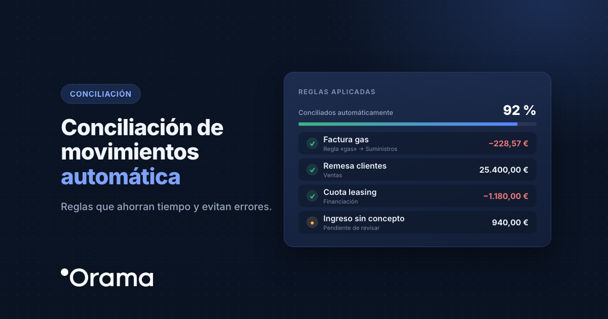 Portada: Conciliación de movimientos automática