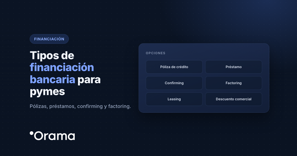 Portada: Tipos de financiación bancaria para pymes